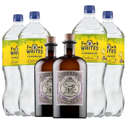Case of 6 with Monkey 47 Schwarzwald Dry Gin 50cl and R. White’s Lemonade | Spirit & Mixer Set